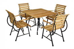 Zahradní nábytek - Souprava se čtvercovým stolem
