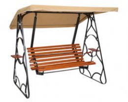 Zahradní houpačka s okrasným kovovým rámem - 190 cm