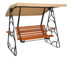 Zahradní houpačka s okrasným kovovým rámem - 150 cm